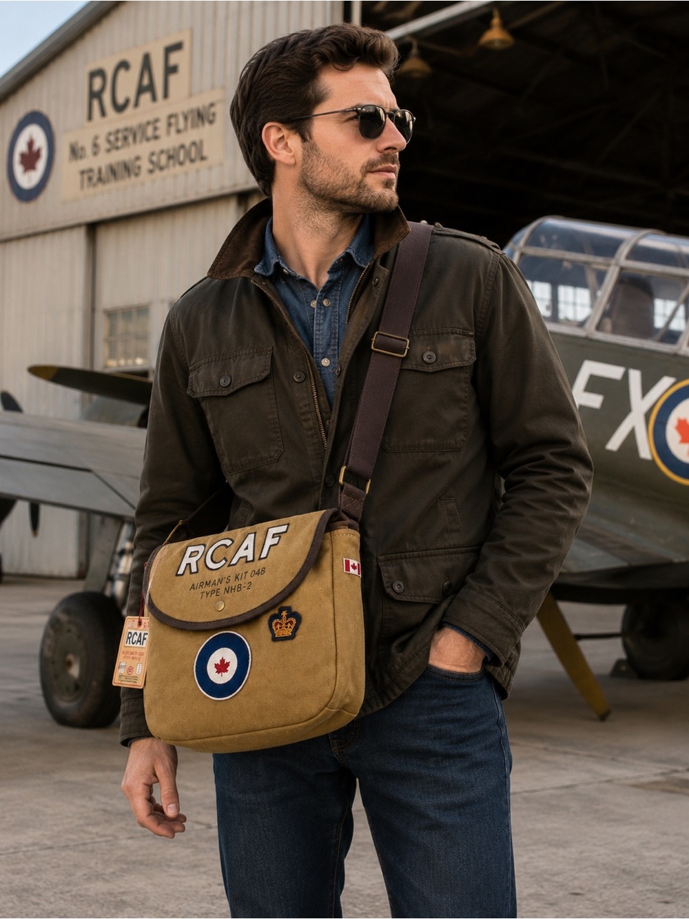 RCAF Airman’s Kit 048 Canvas Messenger Bag NWT Military Crossbody